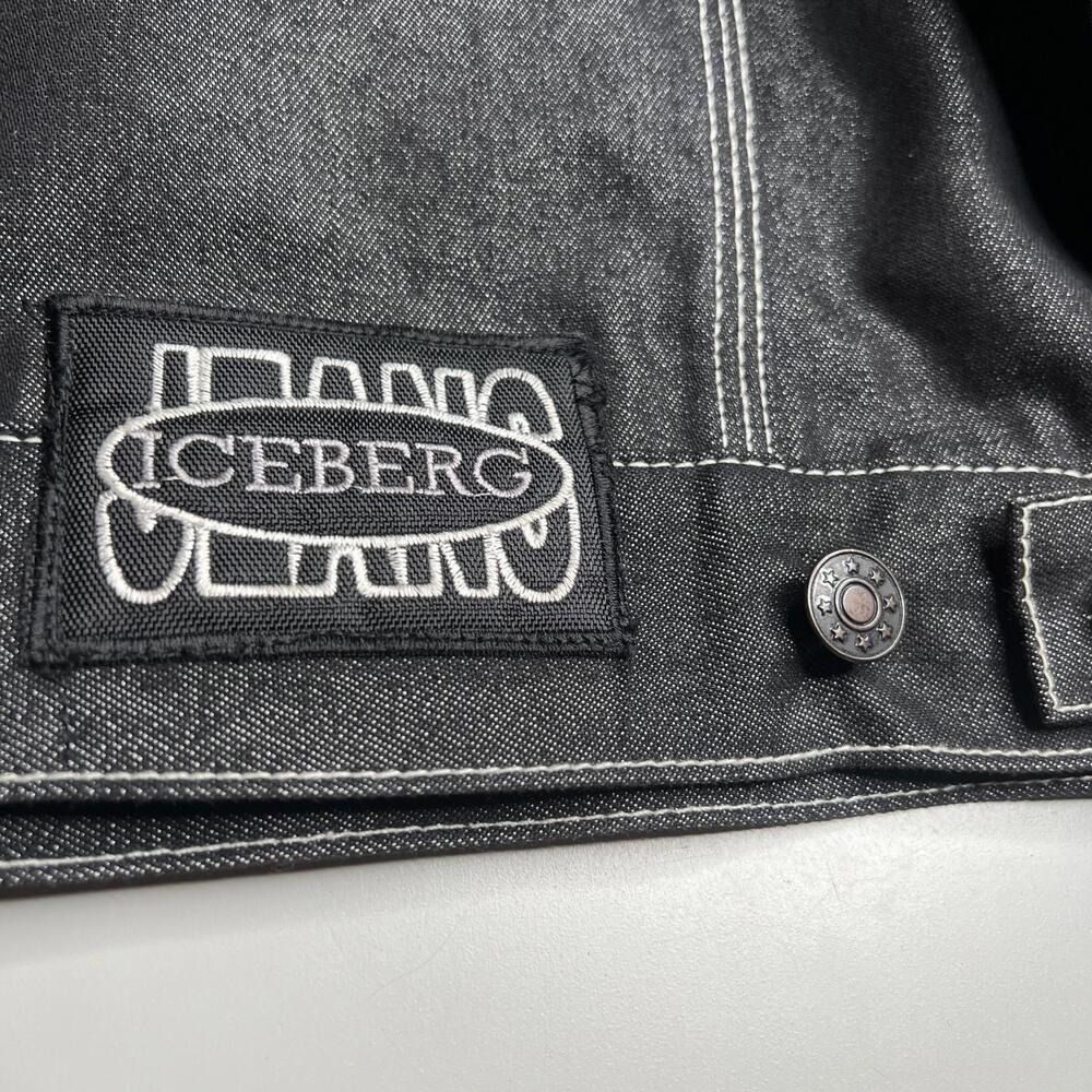Iceberg History Denim‎ Jacket XL Black Washed Snoopy Embroidered Vintage - Picture 2 of 8